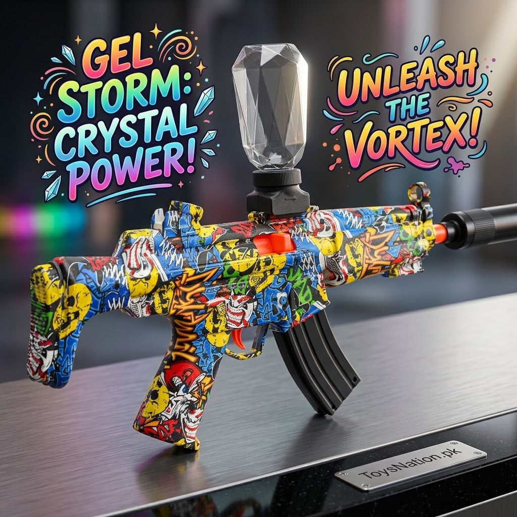 Graffiti Strike Gel Blaster Toy Gun – Electric Water Bead Shooter with Silencer