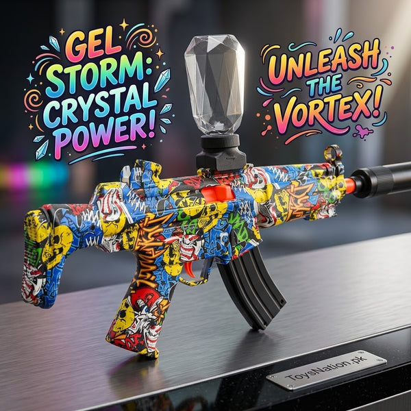 Graffiti Strike Gel Blaster Toy Gun – Electric Water Bead Shooter with Silencer