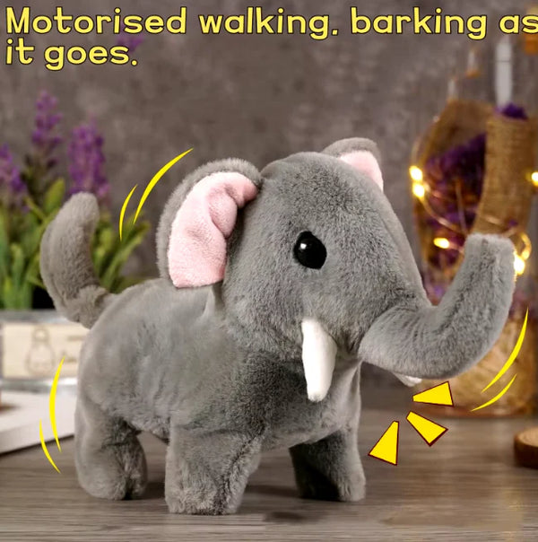 Cute Walking Plush Elephant Toy - Interactive Musical Toy with Sound for Kids