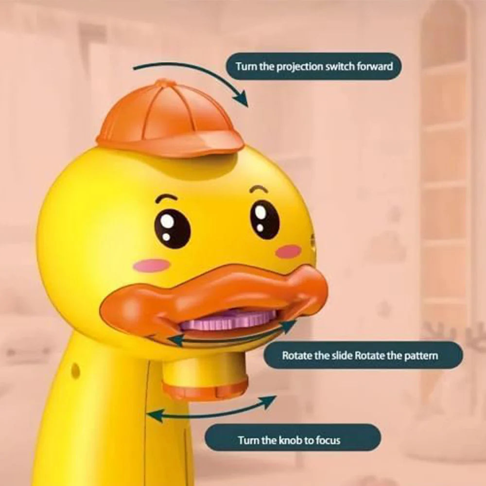 Kids Art Projector Set - Cute Duck Drawing Table with Light, Music