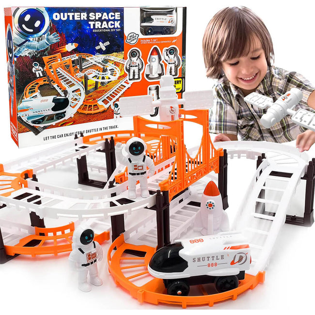 Outer Space Anti-Gravity Track Set - DIY Racing Toy with Vertical Tracks Hover Image