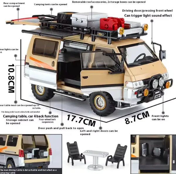 1:24 Scale Mitsubishi Delica Van Die-Cast Model - Alloy with Light & Sound