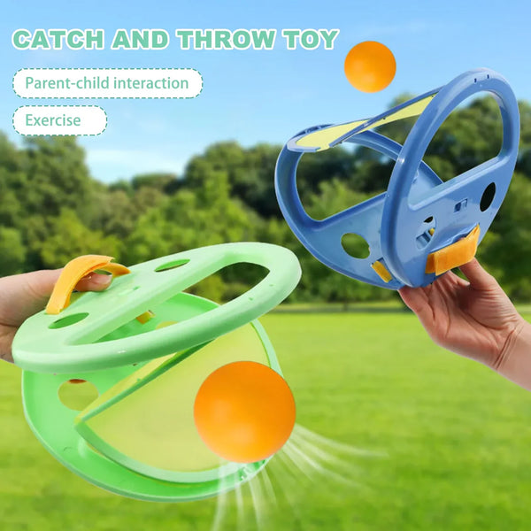 Kids Hand Catch & Throw Ball Game - 2-Player Set with Rackets