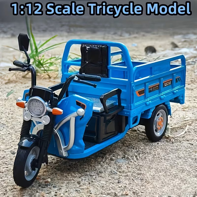 1:12 Scale Diecast Tricycle Cargo Truck - Detailed Model Vehicle Main Image