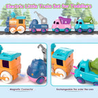 17-Piece Electric Train Track Set - Locomotive & Engineering Vehicles for Kids