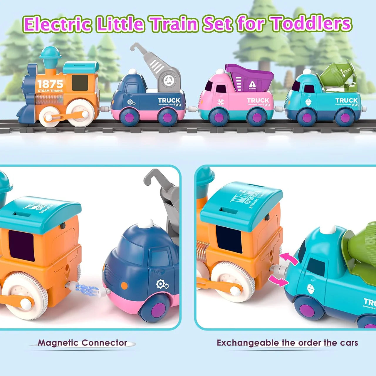 17-Piece Electric Train Track Set - Locomotive & Engineering Vehicles for Kids