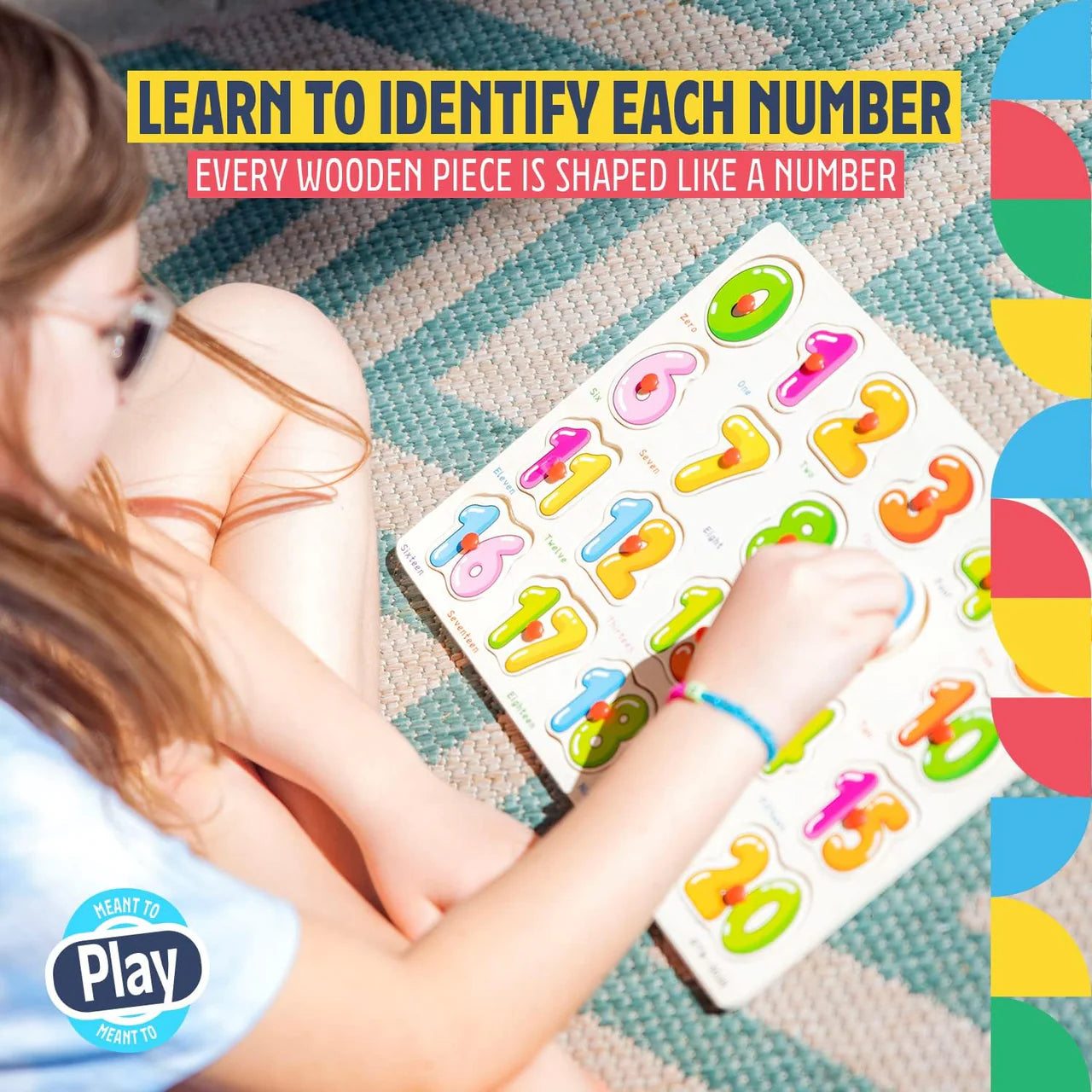 3D Wooden Number Puzzle Board 0-20 - Educational Counting Toy for Kids