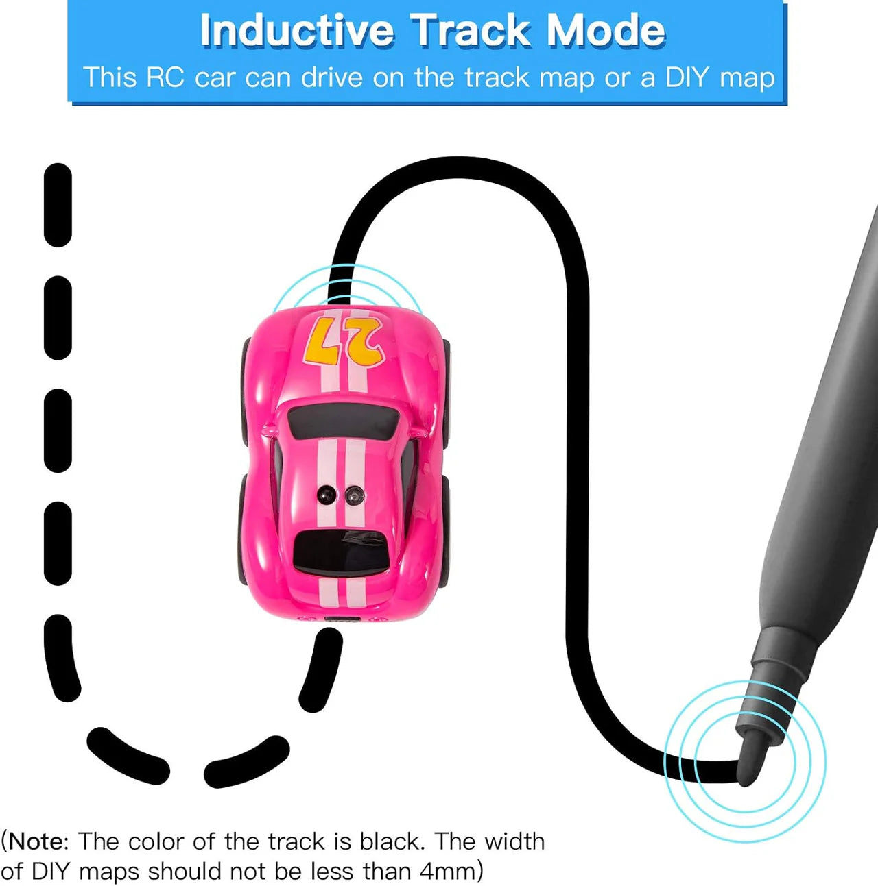 Smart Mini RC Car - 2.4GHz Remote Control with Induction Sensor & Follow Mode