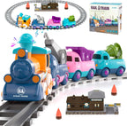 17-Piece Electric Train Track Set - Locomotive & Engineering Vehicles for Kids