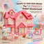 Rabbit Wonderland Villa Dollhouse Playset with Bunny Figures & Tea Party Accessories