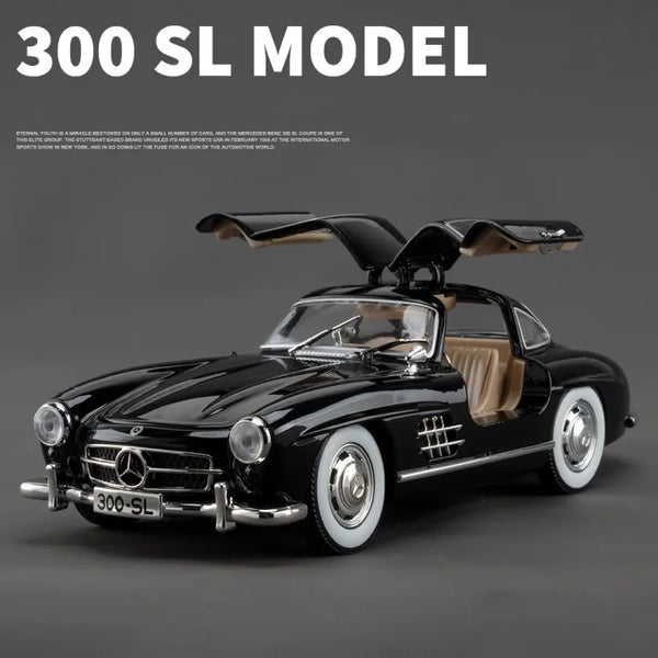 1:24 Scale Mercedes-Benz 300SL Die-Cast Model - Classic Car with Acrylic Display Box