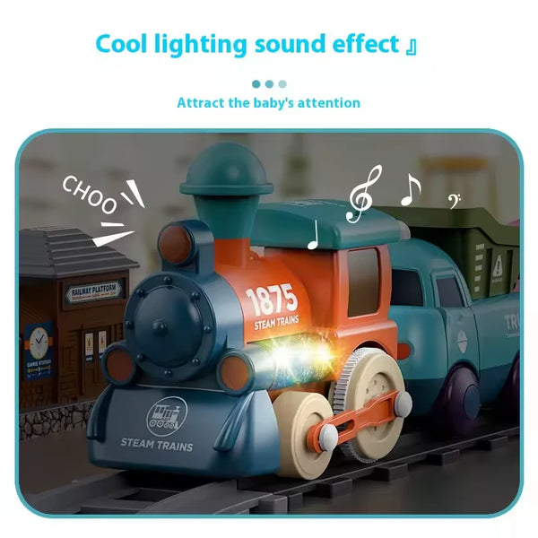 17-Piece Electric Train Track Set - Locomotive & Engineering Vehicles for Kids