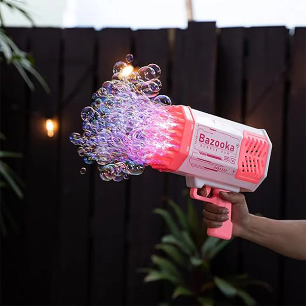 ocket Bazooka Bubble Gun - 69-Hole Automatic Bubble Blaster for Kids