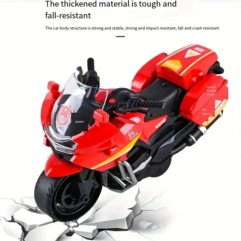 Children's Inertial Toy Motorcycle - Push & Go Simulation Bike for Kids
