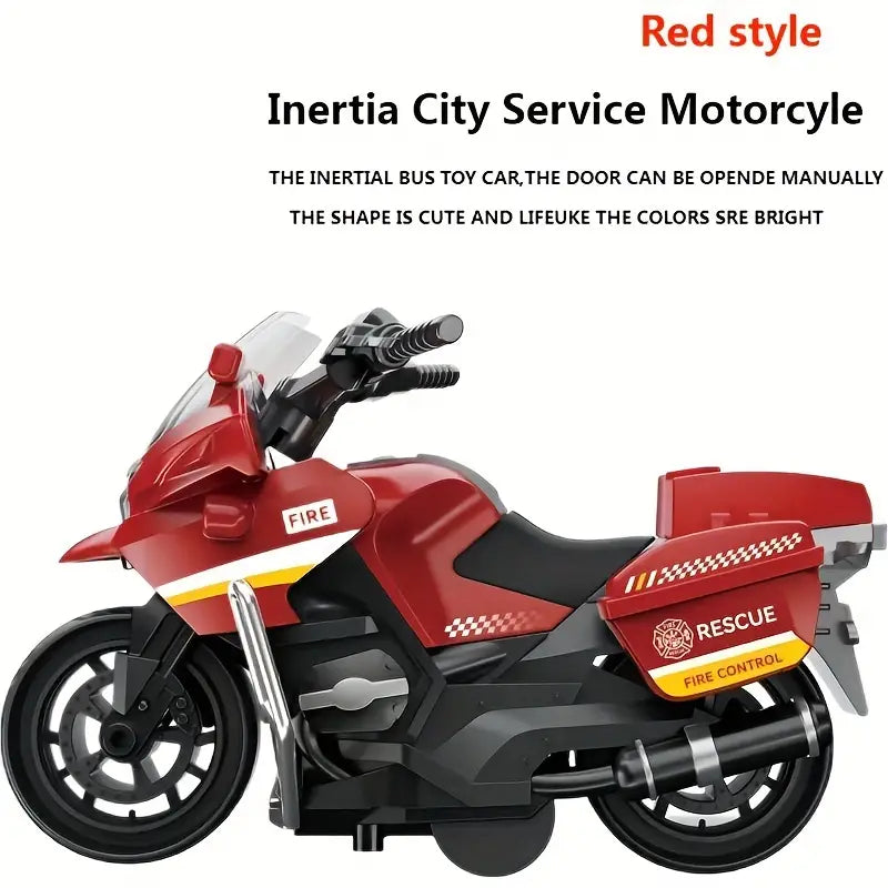 Children's Inertial Toy Motorcycle - Push & Go Simulation Bike for Kids