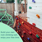 Kids Climbing Holds Set - 10 Pieces Rock Wall Grips with Screws for Indoor/Outdoor