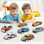 12-Piece Pull-Back Car Set - Assorted Vehicles with Storage Case