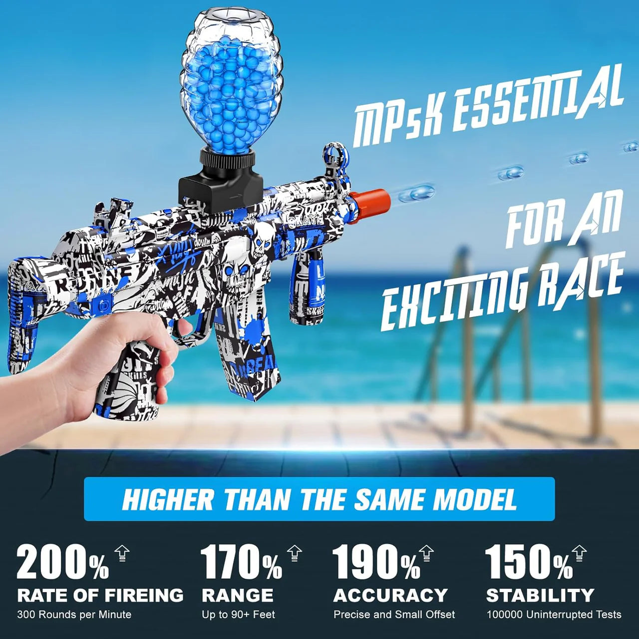 Automatic Gel Blaster Gun for Kids - High-Power Water Orbeez Shooter Toy