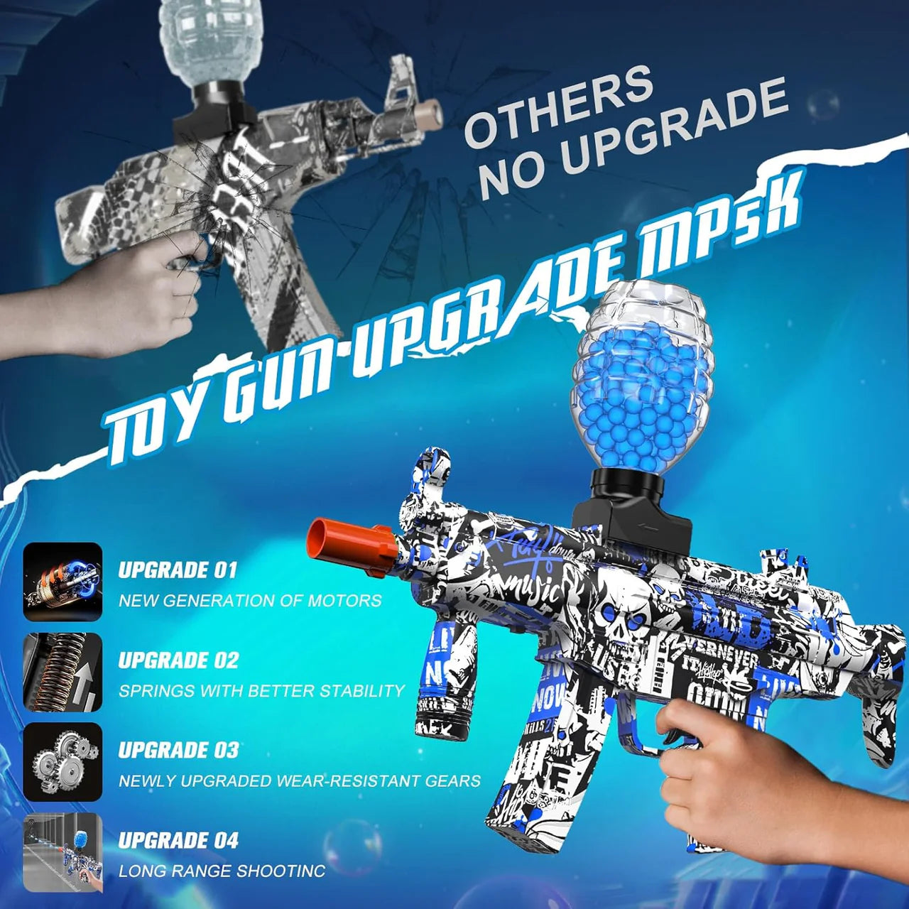 Automatic Gel Blaster Gun for Kids - High-Power Water Orbeez Shooter Toy