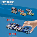 12-Piece Pull-Back Car Set - Assorted Vehicles with Storage Case