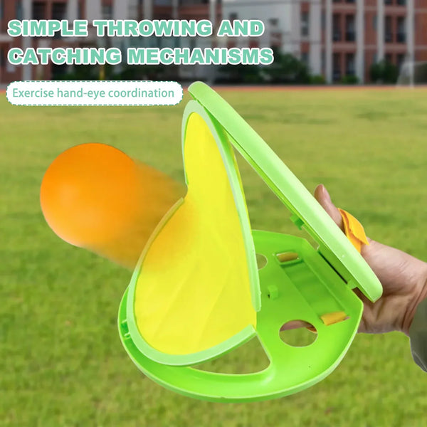 Kids Hand Catch & Throw Ball Game - 2-Player Set with Rackets