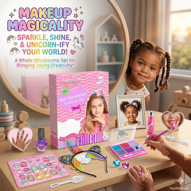 UNICORN HAIR DECORATION MAKEUP SET – GIRLS BEAUTY & DIY STYLING KIT Hover Image