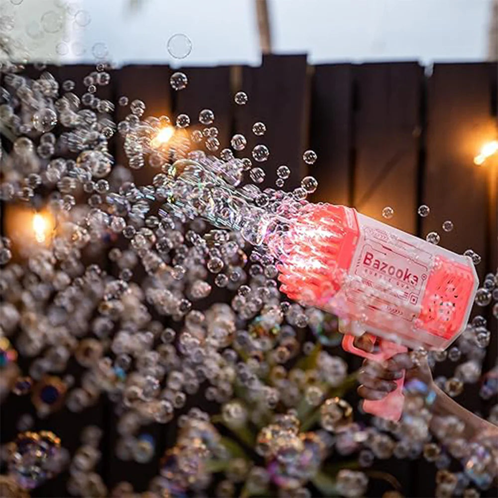 ocket Bazooka Bubble Gun - 69-Hole Automatic Bubble Blaster for Kids