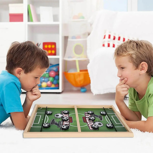 Wooden Pucket Board Game - Fast Sling Puck Table Game for 2 Players