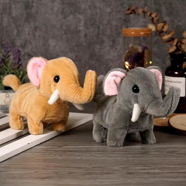 Cute Walking Plush Elephant Toy - Interactive Musical Toy with Sound for Kids