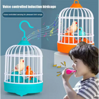Interactive Voice-Activated Bird Cage Toy - Recording & Sound Effects with Light