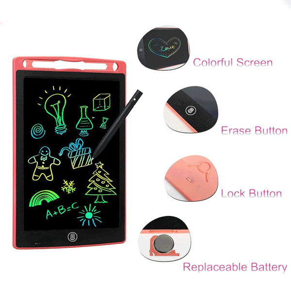 LCD Writing Tablet 8.5" - Reusable Digital Drawing Board with Erase Button