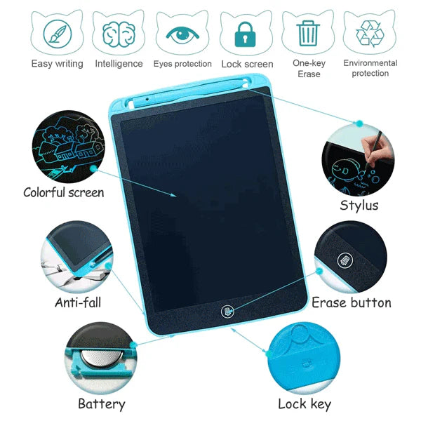 LCD Writing Tablet 8.5" - Reusable Digital Drawing Board with Erase Button