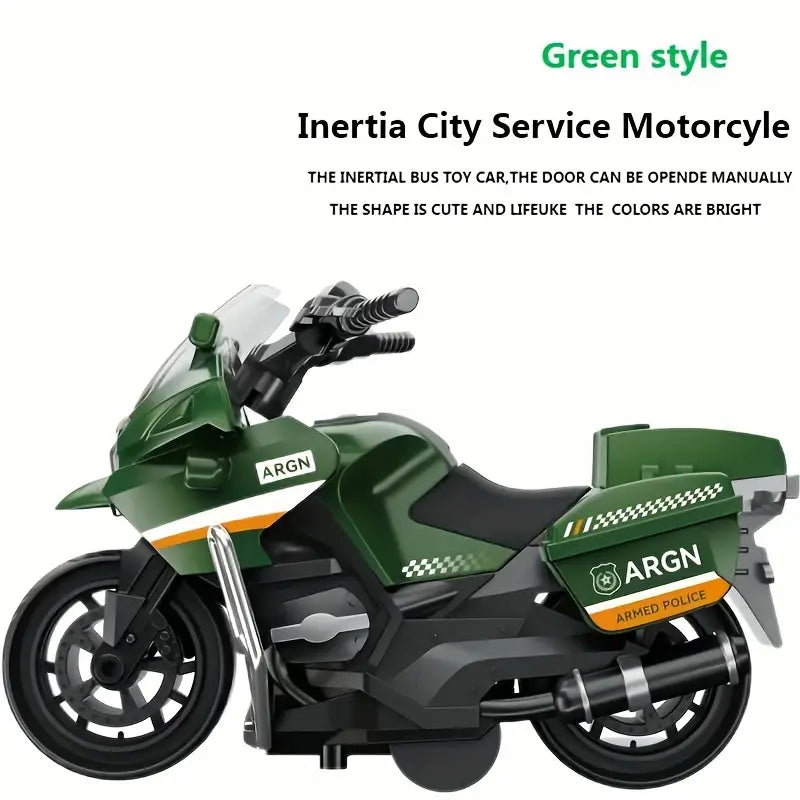 Children's Inertial Toy Motorcycle - Push & Go Simulation Bike for Kids