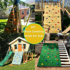 Kids Climbing Holds Set - 10 Pieces Rock Wall Grips with Screws for Indoor/Outdoor