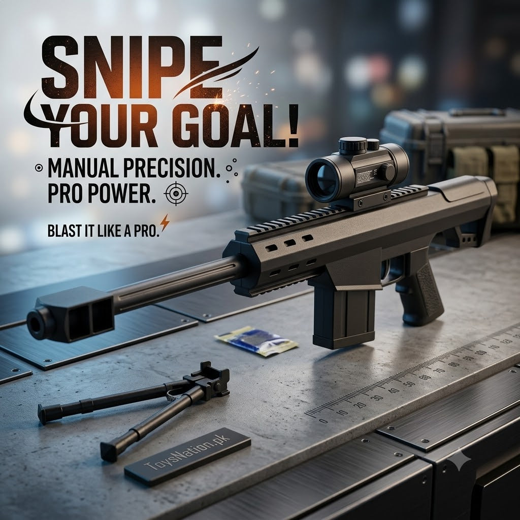 Barrett Sniper Gel Blaster Toy Gun – Manual Precision Shooter with Scope & Bipod Main image