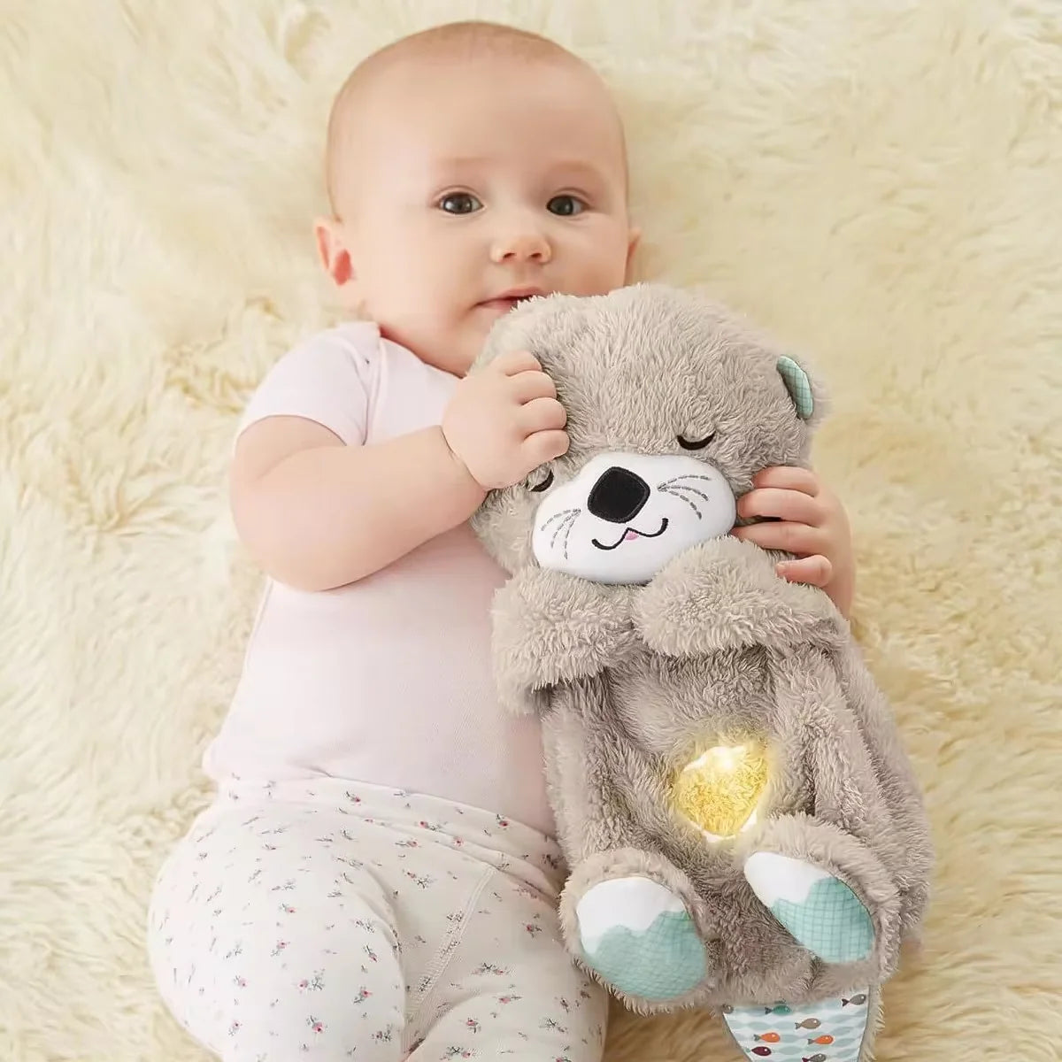Breathing Bear Plush Toy - Soothing Sleep Companion with Music, Light & Motion