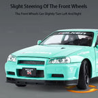 1:24 Scale Nissan Skyline GT-R Die-Cast Model - Floral Edition Alloy Sports Car