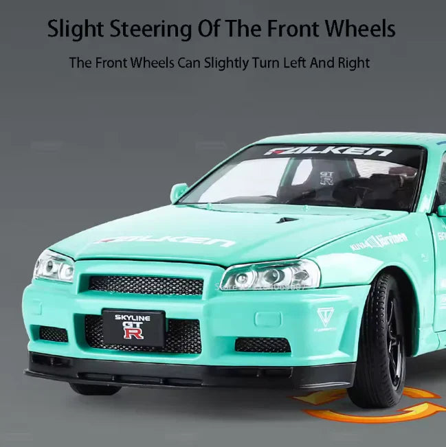 1:24 Scale Nissan Skyline GT-R Die-Cast Model - Floral Edition Alloy Sports Car