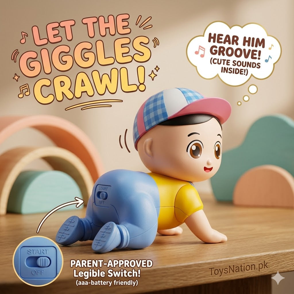 Crawl & Play Electric Baby Boy Doll Toy | Interactive Crawling Figure with Music & Sound