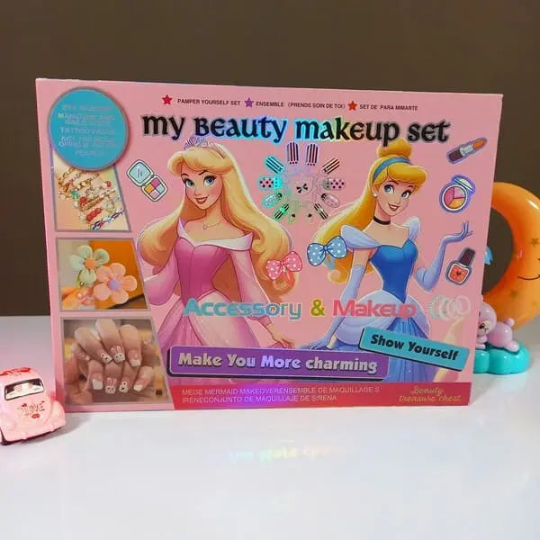 2-in-1 Kids Makeup Set for Girls - Washable Beauty Kit with Princess Theme