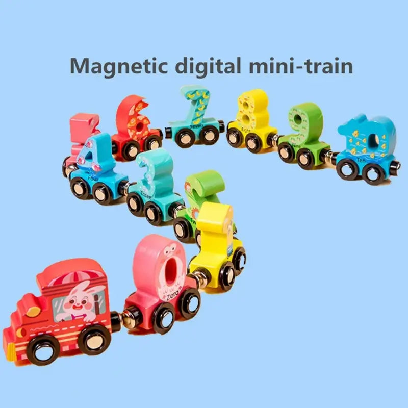 Wooden Magnetic Number Train