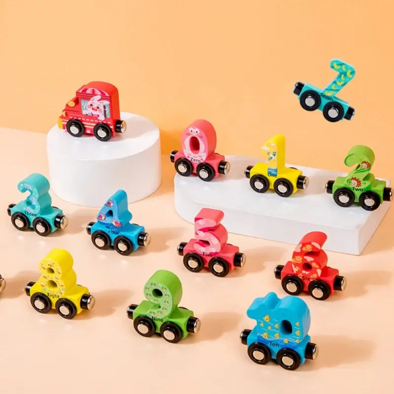 Wooden Magnetic Number Train