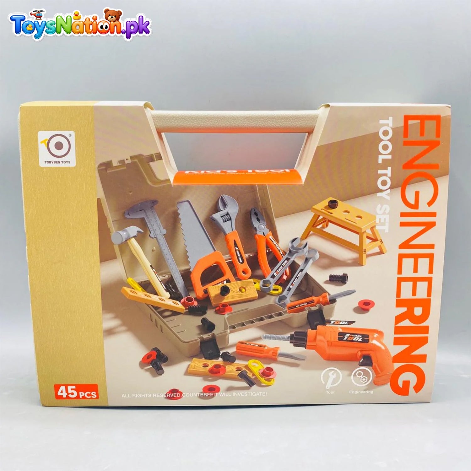 Kids Engineering Tools Set - Pretend Play Tool Briefcase for Children Main image