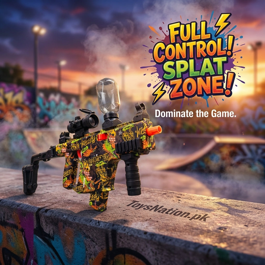 Chaos Edition Graffiti Gel Blaster Toy Gun – Electric Water Bead Shooter with Silencer