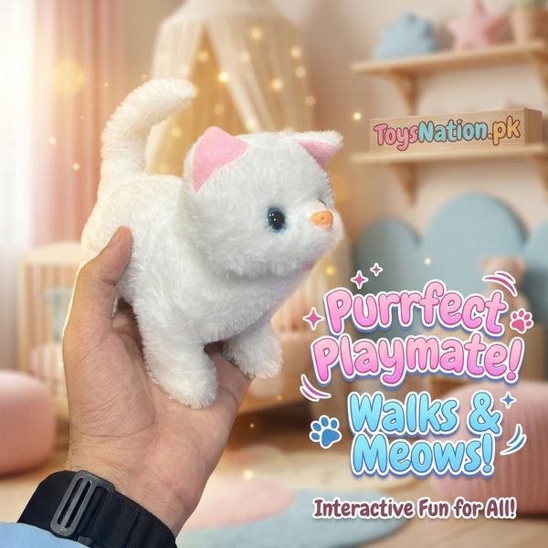 Interactive Walking & Meowing Cute Cat - Pack of 1