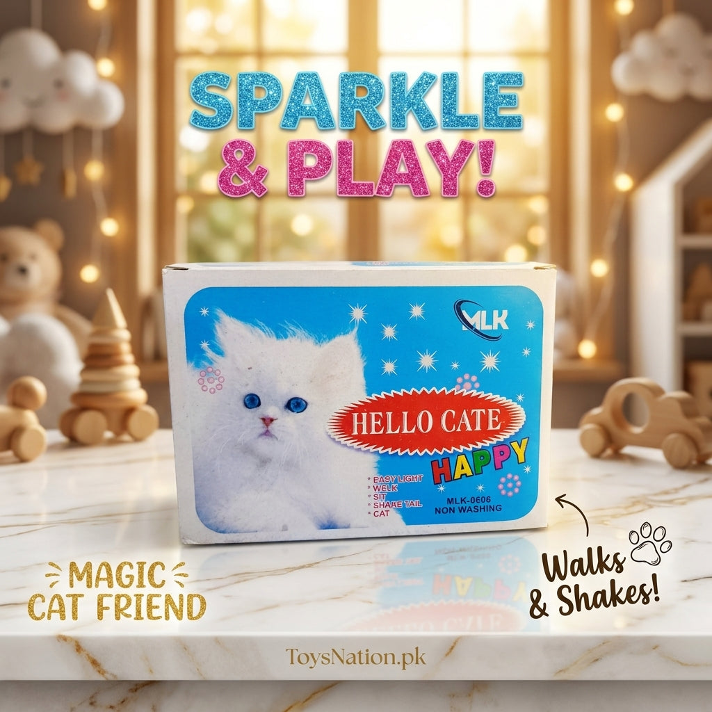 Adorable White Plush Cat Toy with Red Bow Secondary image