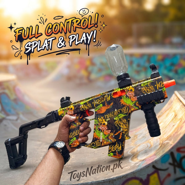Chaos Edition Graffiti Gel Blaster Toy Gun – Electric Water Bead Shooter with Silencer