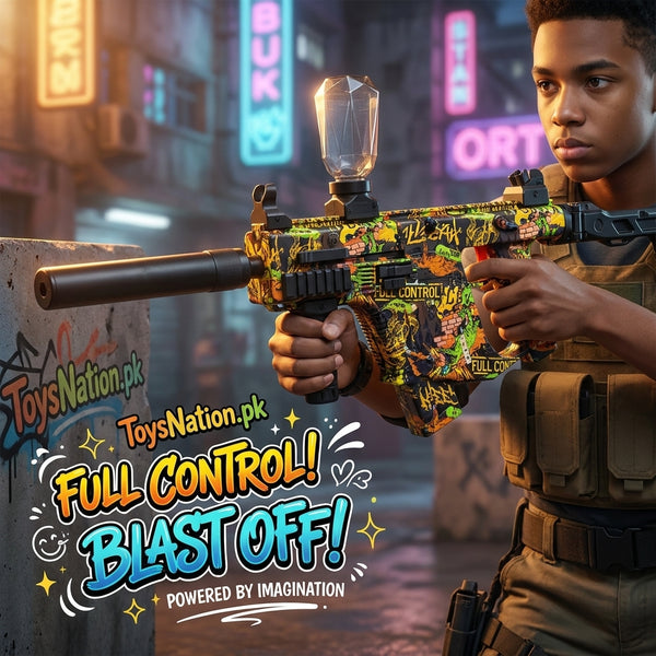 Chaos Edition Graffiti Gel Blaster Toy Gun – Electric Water Bead Shooter with Silencer