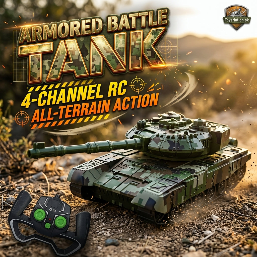 4-Channel Remote Control Battle Tank with Camouflage Design Main image
