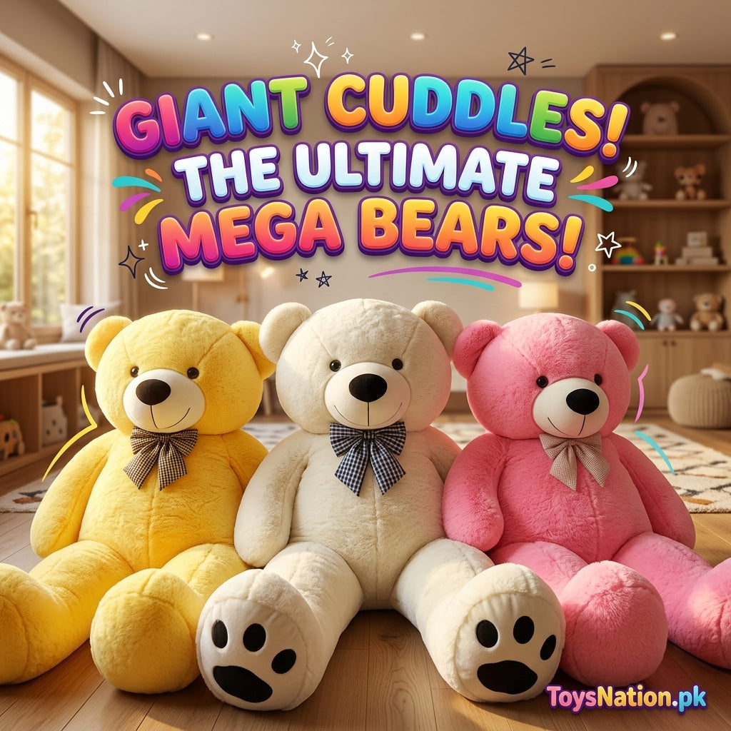 Giant Plush Teddy Bear with Bow Tie - Big Size